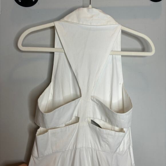 Jonathan Simkhai White Collared Cutout Sleeveless Mini Dress Cotton - Picture 4 of 10